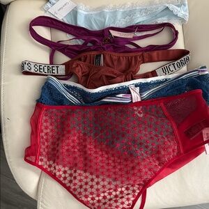 Victoria's Secret Panties Set - Red, Blue, Brown, Light Blue